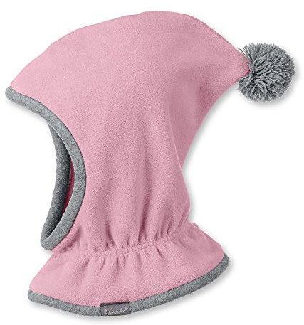 Sterntaler - Mädchen Schalmütze Wintermütze Fleece, Zipfelmütze mit Bommel, rosa - 4521645, Größe 45