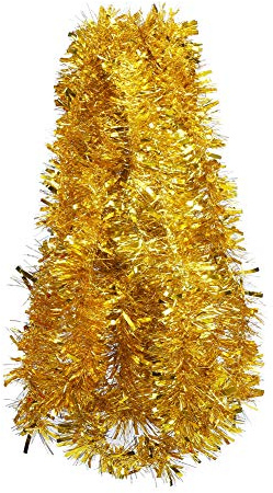 DECORA Gold Tinsel Garland for Christmas Tree Decorations Wedding Birthday Party Supplies 33 FEET