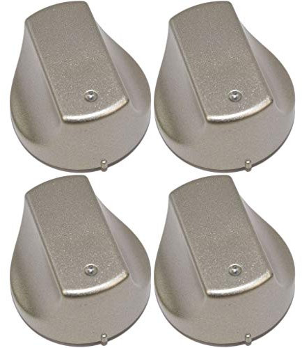 Yourspares Hot-Ari ix Control Switch Knobs for Hotpoint Oven Cooker Hob (Silver, Pack of 4)