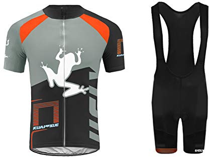UGLY FROG MTB Herren Fahrradbekleidung Set Schnell Trocknend Radtrikot (Radjacke und Radhose mit Sitzpolster)