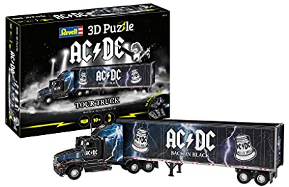 Revell 3D Puzzle 00172 I AC/DC Tour Truck I 128 Teile I 2 Stunden Bauspaß für Kinder und Erwachsene I ab 10 Jahren I Geschenkidee für alle Rock n Roll Fans I AC/DC Truck selber zusammenbauen