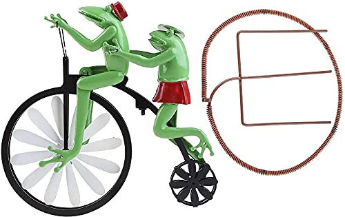 LIOYUHGTFY Moulin à Vent Spinner à Vent Métal Vent Spinner Animal Grenouille Moto Moulin à Vent pieu Jardin pelouse Cour décoration extérieure 914
