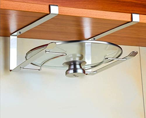 Stainless Steel Kitchen Cabinet Pot Lid Rack Holder, Under Cabinet Adjustable Rack While Cooking, Extensible Pot Lid Organizer