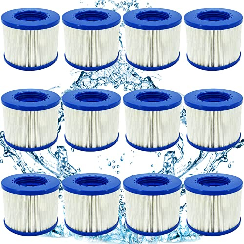 JEFFEL Filtre Spa Infinite a Visser, Cartouche Filtre à Vis pour Spa Gonflable Pas De Vis 60mm, Cartouche Filtre pour Spa, Compatible pour Cosy Spa, Clever Spa et de Plus (12 pièces)