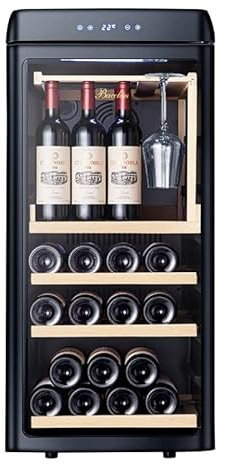 Vinata Retro Forcellina Weinklimaanlage Freistehend - Schwarz - Weinkühlschrank 42 Flaschen - 92 x 43.4 x 61.5 cm - Weinschrank Glastür