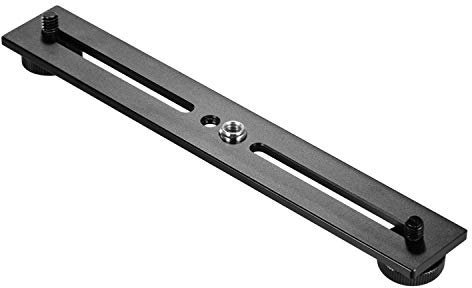 Andoer Supporto per doppia fotocamera Staffa per treppiede Staffa per flash per fotocamera Barra di estensione con vite da 1/4 di pollice per fotocamera DSLR Microfono con supporto per luce LED