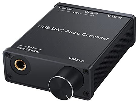 USB Audio Converter Adapter with Headphone Amplifier USB to Coaxial S/PDIF Digital to Analog 6.35mm Audio Sound Card