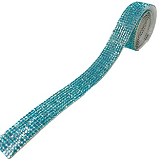 Syntego 91,44 cm selbstklebende Strass-Rolle, 8 Reihen mit super glänzenden Kristall-Strasssteinen (1) (Rosa)