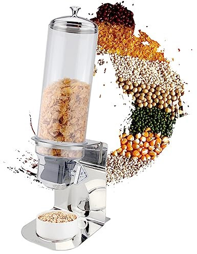 SHAVERUSH Cereal Dispenser, Rice Dispenser, 4L Food Portion-Control Dispenser for Counter Top for Cereal Trail Mix Candy Granola Nuts Beans Rice, Stainless Steel