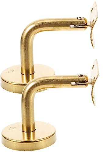 Housoutil 2pezzi Staffe Per Corrimano Acciaio Inossidabile Supporto Curvo Per Scale Interne Resistente e Durevole Design Elegante Per Corrimani Ovati o Rotondi