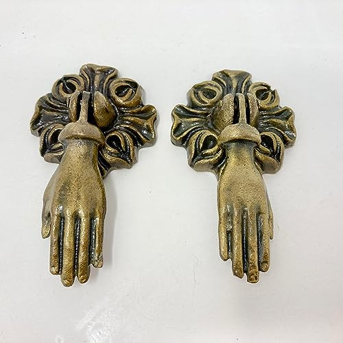 Schubladengriffe im viktorianischen Stil, Vintage-Hände, Eisen, französischer Chic, Schranktürgriff, Türknauf, antikes Messing, 2 Stück