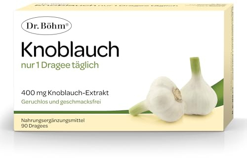 Dr. Böhm Knoblauch nur 1 Dragee täglich: Mit Knoblauch-Extrakt, 400mg, 90 Dragees