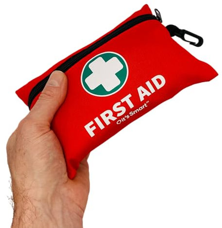 it's Smart Premium First Aid Kit 110 Pieces - for Travel Essentials, Hiking, Home, Camping and Car - Includes Emergency Blanket, Plasters, Bandages, Eyewash and Other First Aid Essentials - Red