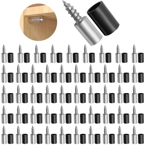 50 Stück Halterungen für Regalbretter, Bodenträger Metallschrank 7.5mm mit Gummischutz, Regalbrett Halterung für Schränke Möbel Bücherregal
