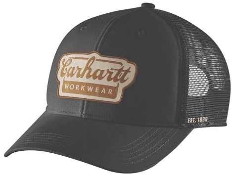 Carhartt Herr Rugged Flex Twill Mesh-Back Script Patch Cap, Svart, one size