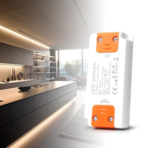 BRIMETI LED Trafo 230V auf 12V Transformator 24W 2A LED Driver Treiber Schaltnetzteil AC 230V auf DC 24 Volt Power Supply Kompakter Extrem Dünner Konstantspannung Niedervolttrafo für Streifen Indoor