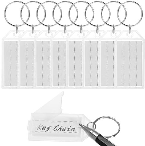 GGXZHT 32 Stück Schlüsselanhänger Beschriftbar Weiß, Schlüsselanhänger zum beschriften, Schlüsselschilder mit Schlaufen zur Kennzeichnung Verschiedener Gegenstände wie Schlüssel, Gepäck, Haustiere