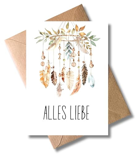 Mutterschutz Karte mit Umschlag - schöne Glückwunschkarte zur Geburt “Alles Liebe” süße Geschenkkarte Schwangerschaft Abschiedskarte Babypause Geburt Baby Babyparty Mutter (DIN A6)