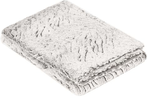 OHS Faux Fur Throw Blanket, Two Tone Fluffy Fleece Blankets for Beds Sofa Couch Winter Warm Blanket for Living Room Bedroom Super Soft Bed Throw - Natural, 125 x 150cm