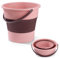 Secchio Pieghevole Da Pesca Portatile - Soluzione Salvaspazio Retrattile Per Mocio, Campeggio, Viaggi, Lavaggio Auto, Pulizie, Bucato (Rosa, 10L)