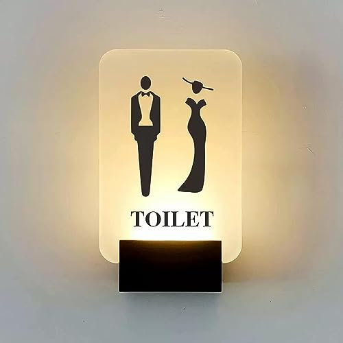 Toilettenschild Badezimmertürschild Toilettenschilder for Männer und Frauen, ultrahelles LED-Toilettenschild, Badezimmerschild for Damen und Herren, Toilettenschild zur Wandmontage, Acryloberfläche un