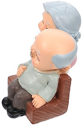 Cabilock Alter Mann Oma Ornamente Figuren Jahrestag Eltern Oma Opa Figur Romantisch Mini Paare Gedenkstätte Handdekoration Kuchendekoration Für Harz