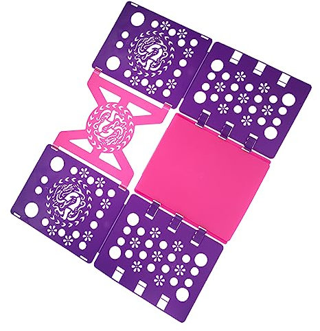 Alipis Clothes Folding Board T-shirt Folder Organizer Plastic Fast Folding Panel for Adults and Boys and Girls Clothing Storage in Pink Purple