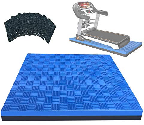 Exercise Equipment Mat 2.5cm Thick Treadmill & Bike Floor Protector Noise Reduction Anti Vibration Rubber Pads Sound Absorbing Mat Large 160x80x2.5cm Blue & Black