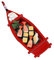 GOTSR Plato de sushi con forma de barco de moda, herramienta de sushi, textura para decoración de comedor y varias ocasiones