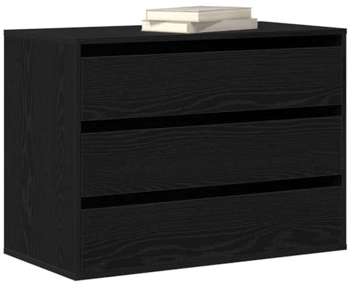 vidaXL Armoire à tiroirs 3-Tiroir Noir 80 x 41 x 58 cm
