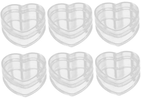 GLEAVI 6 Stück Transparente Herzboxen Aus Stabilem Kunststoff 85x65x39mm Bonbon Und Schmuckaufbewahrung Für Party Geschenk