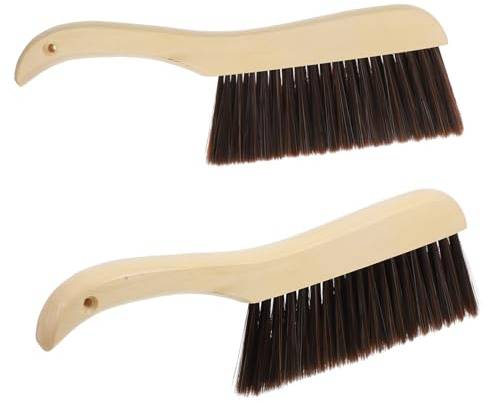 Sosoport 2pcs Wooden Handle Bed Sweeper Drafting Dusting Brush Upholstery Brush Hand Broom