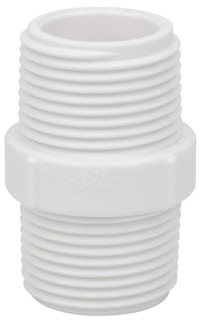 6 Pcs 3/4 Inch PVC Hex Nipple, SCH 40 NPT Male Thread Coupling Pipe Fitting Connector