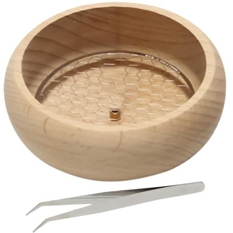 Porta di incenso - ciotola di incenso rotondo in legno | Titolare del bruciatore incentrato | Holder Burner Burner Incsse Bowwl | Ash Catcher Bowl per meditazione, rilassamento e fragranza di casa