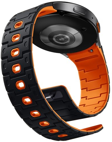 Magnetisk silikonrem kompatibel med Samsung Galaxy Watch 7 6 5 4 FE 40 mm 44 mm, mjuka sportband för Galaxy Watch 6 Classic 43 mm 47 mm/Watch 5 Pro 45 mm/4 klassisk 42 mm 46 mm för män kvinnor
