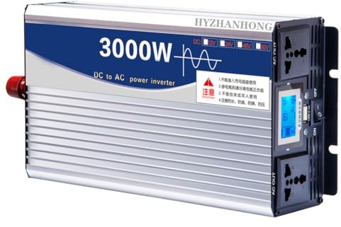 Inverter a Onda sinusoidale Pura da 3000 W, convertitore da 12 V, 24 V, 48 V, 60 V, 72 V CC a 110 V, 230 V CA, Inverter di Potenza, Inverter Solare Fuori Rete per casa/Camper/Campeggio