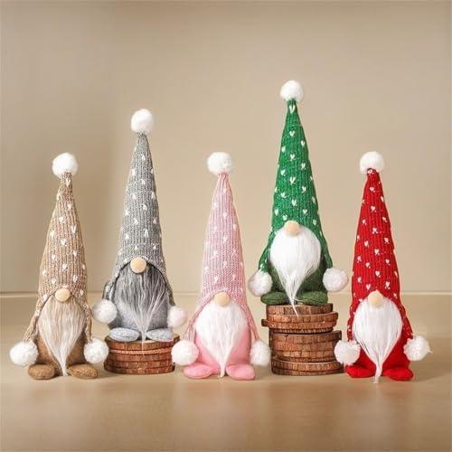 Generisch Weihnachtswichtel, 5 Stück Weihnachten Deko Wichtel,Wichtel Figuren Weihnachten, Weihnachtsdeko Figuren für Kamin,Süße Zwerg Figuren Geschenk Weihnachten Dekoration (Mehrfarbig)