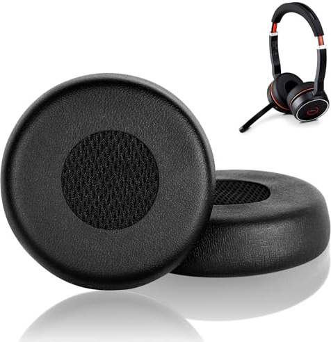 AXFEE Replacement Earpads for Jabra-Evolve 75(75UC 75MS 75SE) On-Ear Wireless Headset, Headphone Replacement Ear Pads Cushions with Premium Softer Protein Leather and Memory Foam