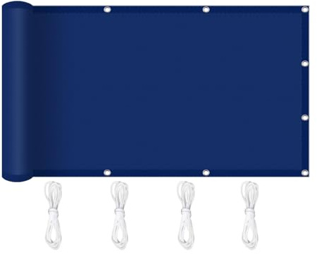 Vela Parasole 130 x 200 cm Impermeabile Protezione UV Tessuto Ombreggiato con Kit di Fissaggio per Esterno, Giardino, Terrazzo, Balcone, Patio, Blu Scuro