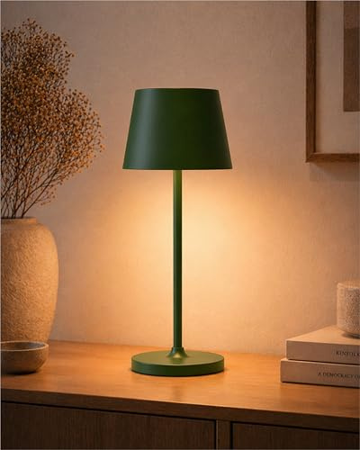 LEDs24.com - LED Tischlampe Kabellos Outdoor - Höhenverstellbare Akku Tischleuchte IP54 Dimmbar Touch inkl. USB-C-Kabel - für Terrasse, Wohnzimmer, Schlafzimmer, Kinderzimmer, Gastro & Hotel (grün)