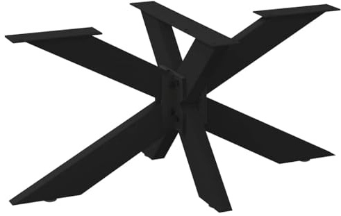 Yisssmeng Couchtischbein in Spinnenform, 98x58x42-43 cm, Tischgestell aus pulverbeschichtetem Stahl, stabiles Metallbein für Wohnzimmertisch, Schwarz, inklusive Schrauben und Ausgleichsfüßen