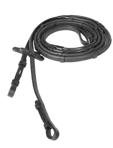 HORZE Soft Grip Gummizügel mit Stegen, Schwarz, P