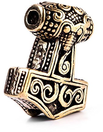 Windalf Vikings Haar & Bartperle THORBART Ø 5 mm Wikinger Thorshammer Bartperle Dread Tube Vintage Haarschmuck Bronze