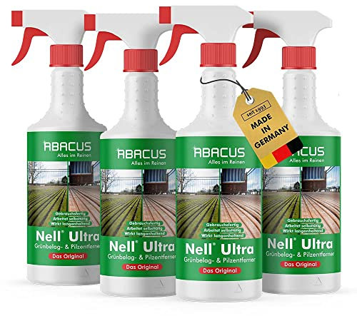 Nell Ultra 4 x 750 ml gebrauchsfertig – -- Eliminador de algas hongos Liquen Eliminador Verde belagsent Ferner Lápida Cuidado musgo algizid algicid algenex aquaactiv algas Killer – de Abacus