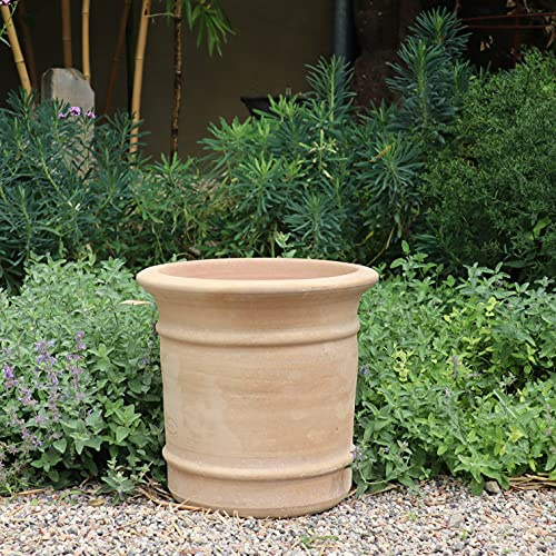 Kreta Keramik | frostbeständig handgjord terrakotta blomkruka/blomkruka | planteringskruka för inomhus- och utomhusbruk, Canna (35 cm)