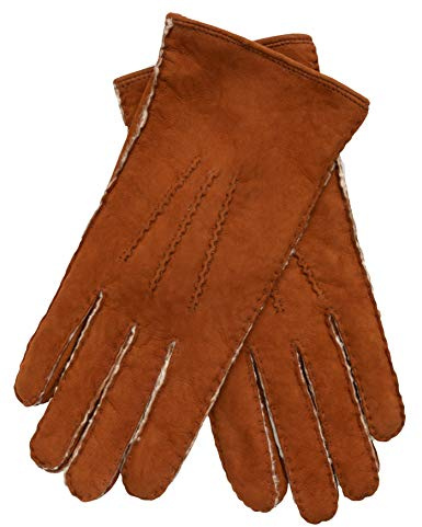 EEM Damen Lederhandschuhe, weiches Neuseeland Lammfell, kuscheliges Fell, handgenäht