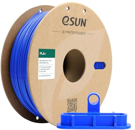 eSUN PLA+ Filament 1.75mm, 3D Drucker Filament PLA Plus, Maßgenauigkeit +/- 0.03mm, 1kg Spule (2.2 LBS) 3D Druck Filament für 3D Drucker, Blau