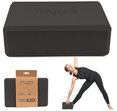 Myga Foam (Black) Yoga Schaumstoff-Block (schwarz), 10812 cm
