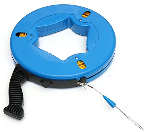 FEVERWORK 45m/60m/70m Fiberglass Cable Puller Fish Tape Reel Conduit Ducting Rodder Pulling Puller - 45M