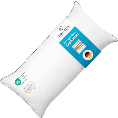 Kopfkissen 40x80 inSPIRO, Premium Kissen von Schlafexperten entwickelt, Ergonomisches Schlafkissen für Seitenschläfer, Rückenschläfer, Bauchschläfer, Ideales HWS Nackenstützkissen, Pillow made in EU